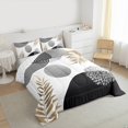 thumbnail image 3 of Homewish Geometric Stripes Circle 3-Piece Full Size Comforter Sets for Female Men Teens,Vintage Aesthetic Bedding Comforter Set,Botanical Plants Leaves Lightweight Bedding Sets,Breathable Home Decor, 3 of 8