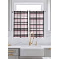 thumbnail image 2 of Tier Curtains 45 Inches Long, Pink Black Plaid Window Treatment Curtain Drapes, Farmhouse Pink Black Checkered Small Curtain Drapes for Bathroom Laundry Room, 27.5"x45", 2 Panels, 2 of 7