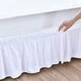 thumbnail image 7 of Monkemon Wrap Around Ruffled Bed Skirt 15 inch for Queen Size Beds,White, 7 of 7