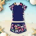 thumbnail image 2 of DHFJKG Girls 2 Piece Swimwear Set Summer Beach Pool Outfit Floral Print Round Neck Padded Top With Shorts For 7-14 Years Comfy Beachwear, 2 of 5