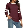 thumbnail image 6 of YanHoo 3/4 Sleeve Baseball Tops for Women,Plus Size Womens Raglan Shirts 3/4 Sleeve Baseball Tee Round Neck Patchwork Casual Blouse Tops 2024 Summer Clearance Sales, 6 of 7