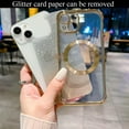 thumbnail image 3 of for iPhone 14 Plus Case Magnetic Gradient Glitter [ Compatible with MagSafe ], Bling Love Heart Clear Phone Case, Camera Protection Sparkly Slim Soft Back Cover for Women Girls - Gold, 3 of 10