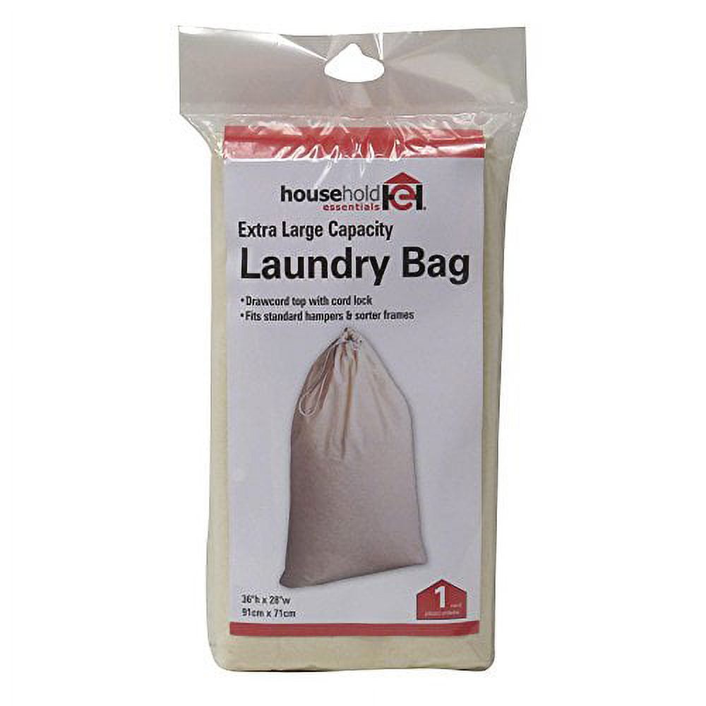 Household Essentials Extra Large Natural Cotton Laundry Bag, Beige - image 2 of 3