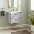 thumbnail image 2 of Sink Vanity Cabinet, Grey Gray White, Ceramic, Wood, Modern Contemporary, Hotel Bedroom Bathroom Master Suite Guest, 2 of 9