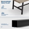 thumbnail image 2 of 71" Modern Industrial Dining Table for 6-8, Rectangular Kitchen Table with Sturdy Black Metal Frame, Long Wooden Dining Room Furniture for Living Room, 2 of 9