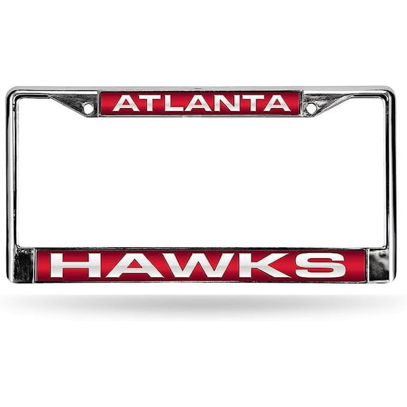 Atlanta Basketball Hawks Chrome Metal License Plate Frame Holder