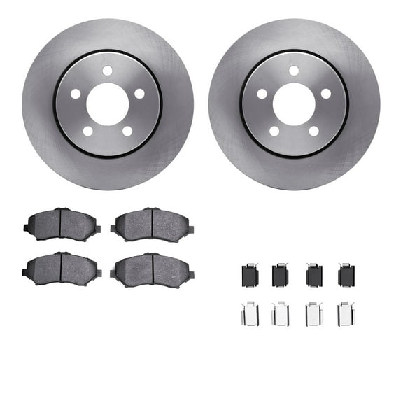 Dynamic Friction Company Front Brake Rotors with Ultimate Duty Performance Brake Pads includes Hardware 6412-42079