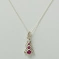 thumbnail image 2 of LBG Solid 925 Sterling Silver Natural Ruby & Cubic Zirconia Womens Pendant & 20" Chain, 2 of 3
