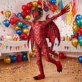 thumbnail image 5 of Magotan Halloween Kids Dragon Costume,Kids Halloween Dress Up,Halloween Funny Costume Cosplay Dragon Jumpsuit,Red,M, 5 of 7