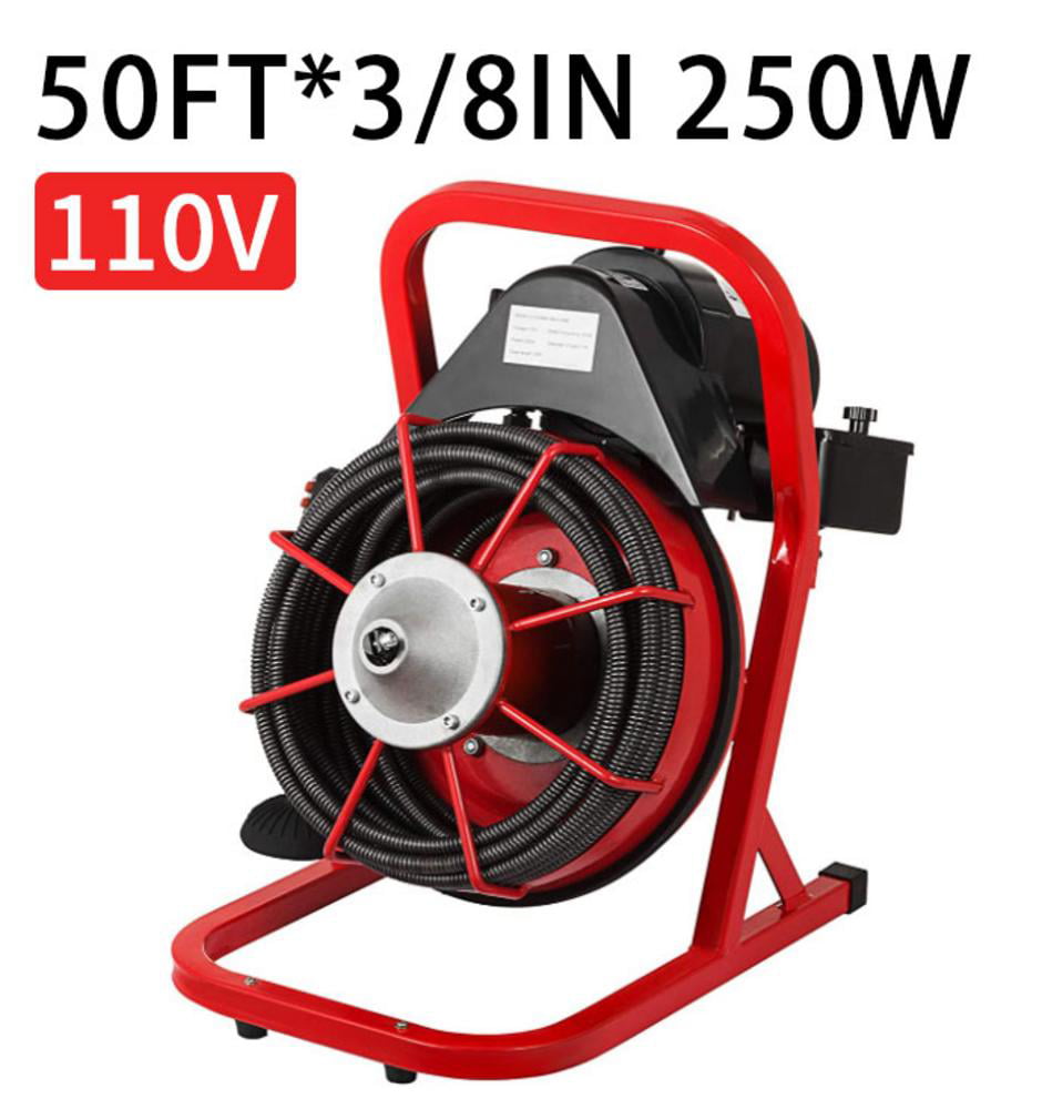 66ft x 2/3" Compact Electric Auger Drain Cleaner Machine 500W Sewer Snake+Cutter 