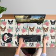 thumbnail image 4 of Long Mouse Pads for Desk,White Boston Terrier and Flower Desk Mats on Top Of Desks, Desk Mouse Pad Extra Large with 3mm Non-Slip Base and Stitched Edge for Gaming,Office,Work,Home 47.3"x23.6", 4 of 6