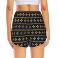 thumbnail image 4 of Vsdgher Mardi Gras Fleur de Lis Print Women's Running Double Layer Shorts High Waisted with Pockets Elastic Yoga Workout Athletic Gym Sports, 4 of 8