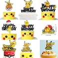 thumbnail image 2 of Adornos para tarta de feliz cumpleaños de Pokémon, adorno para magdalenas de Pikachu con purpurina para niños, decoración de bandera para tarta de fiesta de cumpleaños, Baby Shower, 2 of 5