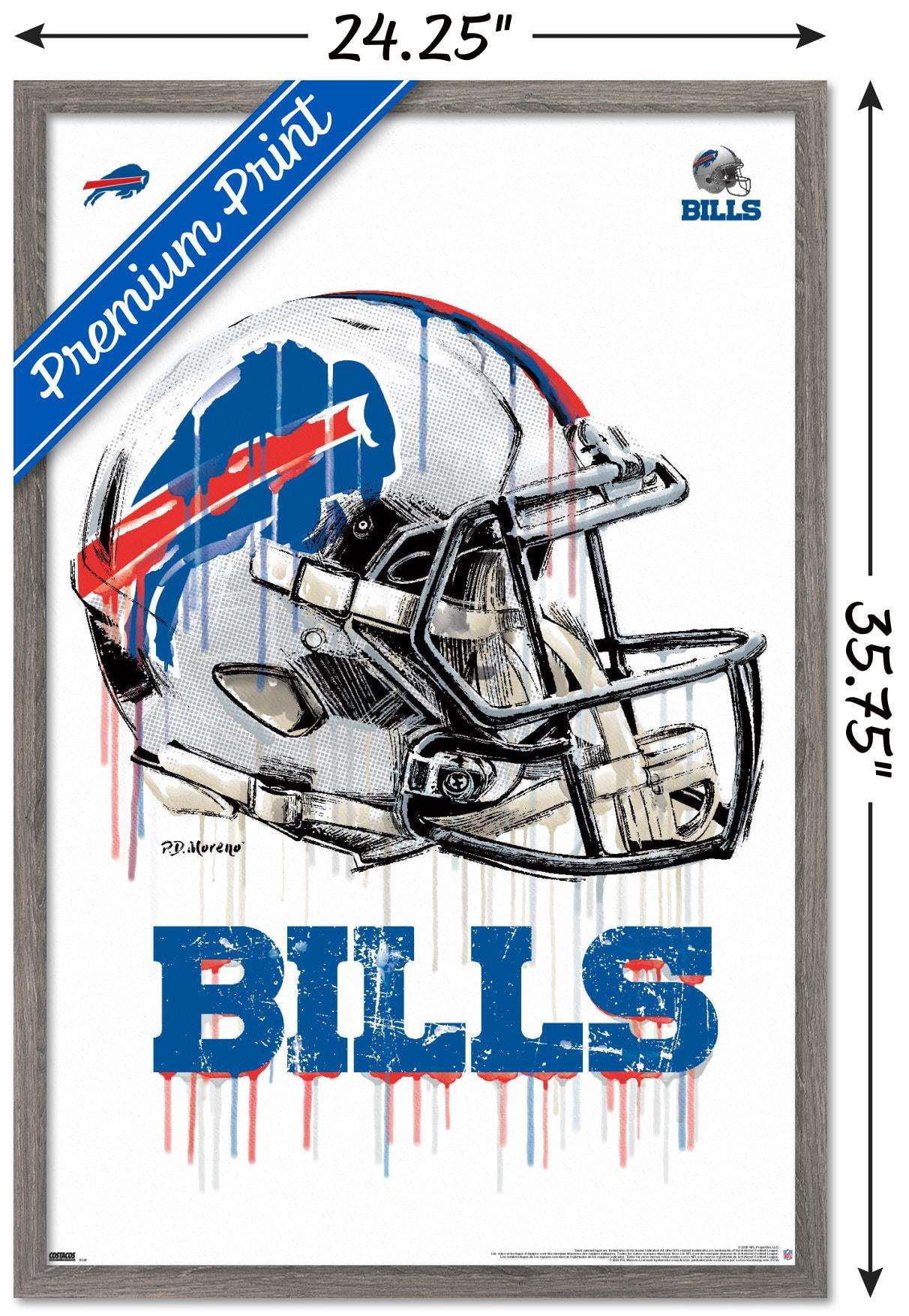 NFL Buffalo Bills - Drip Helmet 20 Wall Poster, 22.375" x 34", Framed