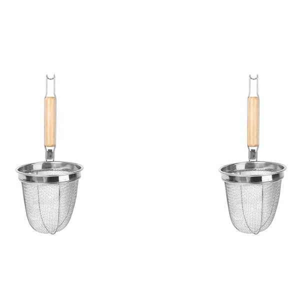 2X Colador de Fideos Cesta de Fideos de Acero Inoxidable Cesta de Servicio Multifunción Colador de Cocina Escurridor Utensilio de Cocina