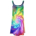 thumbnail image 4 of Color Vortex Tie Dyeing Womens Summer Dresses Casual Sleeveless Tshirt Sundresses Vacation Beach Cover Up Dress, 4 of 8
