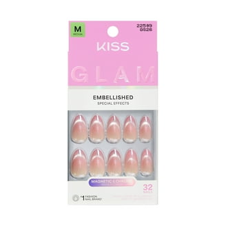 コレクション kiss press KISS Gel Fantasy Magnetic Press on Nails, BeatBelles, Red, Short