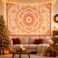 thumbnail image 3 of Floral Garden Mandala with Forms Core Peach Petal, Nostalgic Vintage for Botanical Art Lovers, Botanical Wall Art, Valentine'S Day Gift, Tapestry Wall Hanging for Bedroom and Dorm, 3 of 7