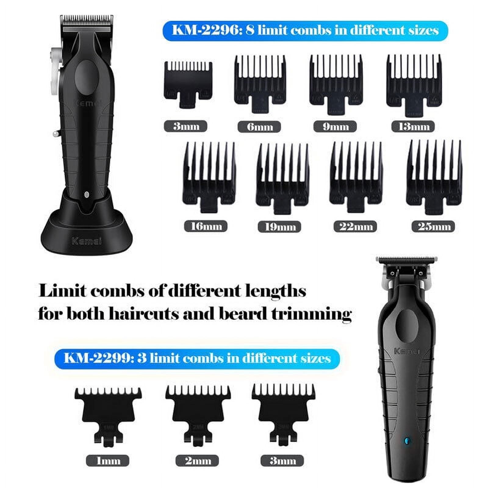 Kemei 2299 Barber Cordless Hair Trimmer 0mm Zero Gapped Carving Clipper Detailer Professional Electric Finish Cutting Machine