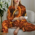 thumbnail image 6 of Sikiie Tennis Racket In Fire Pajamas for Women Set, Womens Pajama Sets, Lounge Sets for Women, 2pjs for Women-Large, 6 of 7