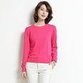 thumbnail image 1 of Nouveaux Vêtements d'Automne Hiver pour Femmes Pull Col Rond Uni à Manches Longues Tricoté Hauts Féminins, 1 of 5