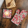 thumbnail image 5 of Pioneer Flower Kitchen Oven Mitt and Pot Holder Sets 2 Pcs for Baking, Cooking and Grilling, Heat Resistant Up To 392 °F, 5 of 7