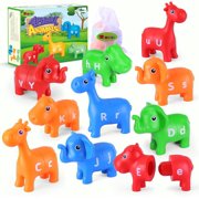 Wanonoo 26PCS Animal Matching Letters Toy, ABC Alphabet Learning, Preschool Educational Toy, Color Shape Recoginition, Montessori Toys for 2 3 4 Years Boys Girls Gift
