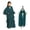 Green, variant on Girls Gray Boho Maxi Dress 3-Piece Set with Headscarf & Pockets, Long Sleeve V-Neck Party Dress Outfit for Holiday, Sizes 5-14Y,Size 11-12 T