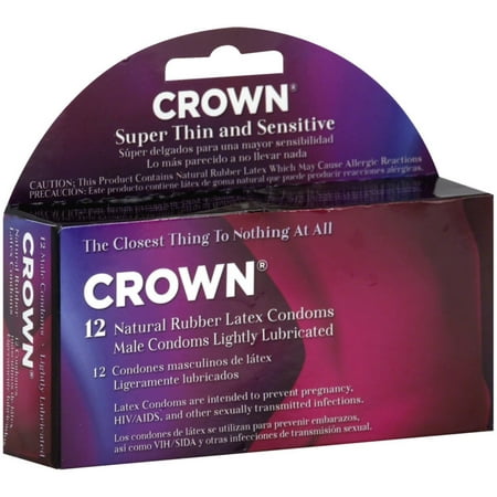 Crown 12 Pack Latex Condoms (Best Condoms For Sensitive Females)
