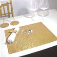 thumbnail image 2 of Efavormart 6 Pack Non-Slip Table Placemats, Rectangle Faux Leather Placemats With Glitter - Champagne for Wedding, Banquet, Party, Kitchen, Dining, Conference Tables Decor, Centerpieces, 2 of 11