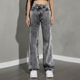 thumbnail image 6 of Tsivenald Womens Jeans High Waist Acid Wash Denim Wide Leg Five Pocket Button Fly Loose Casual Denim Pants, 6 of 7