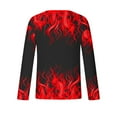 thumbnail image 5 of Jinhomg Big and Tall Fashion Graphic Tees for Men Long Sleeve Tops Flame Print Crewneck Pullover T-shirt Purple XXXXL, 5 of 6