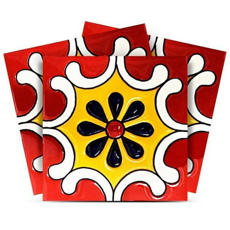 HomeRoots 390849 5 x 5 in. Blue Gray Yellow Pop Peel & Stick Removable Tiles