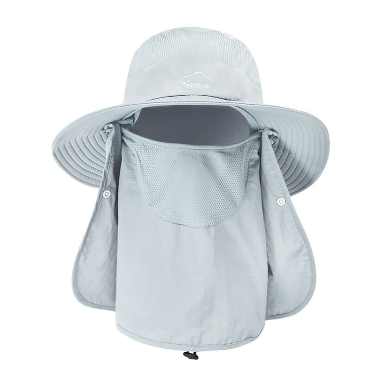 Hanas Soft and Comfortable Hat Men's Wide-Brim Fishing Hat Outdoor, Fisherman  Hat, Sun Hat,Sun Protection All Seasons 