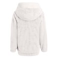 thumbnail image 5 of Gibobby Chamarra de invierno para mujer, Chaqueta de Forro Polar borroso de Invierno para Mujer con Capucha y Bloques de Color con Cremallera y Bolsillos(Blanco,M), 5 of 5