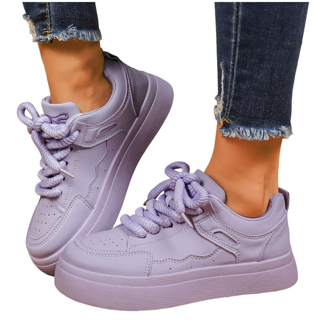 Espadrilles Mode à Plateforme pour Femmes 2025 Décontractées en Cuir à Lacets Épaisses pour la Marche Chaussures Plates Printemps Automne