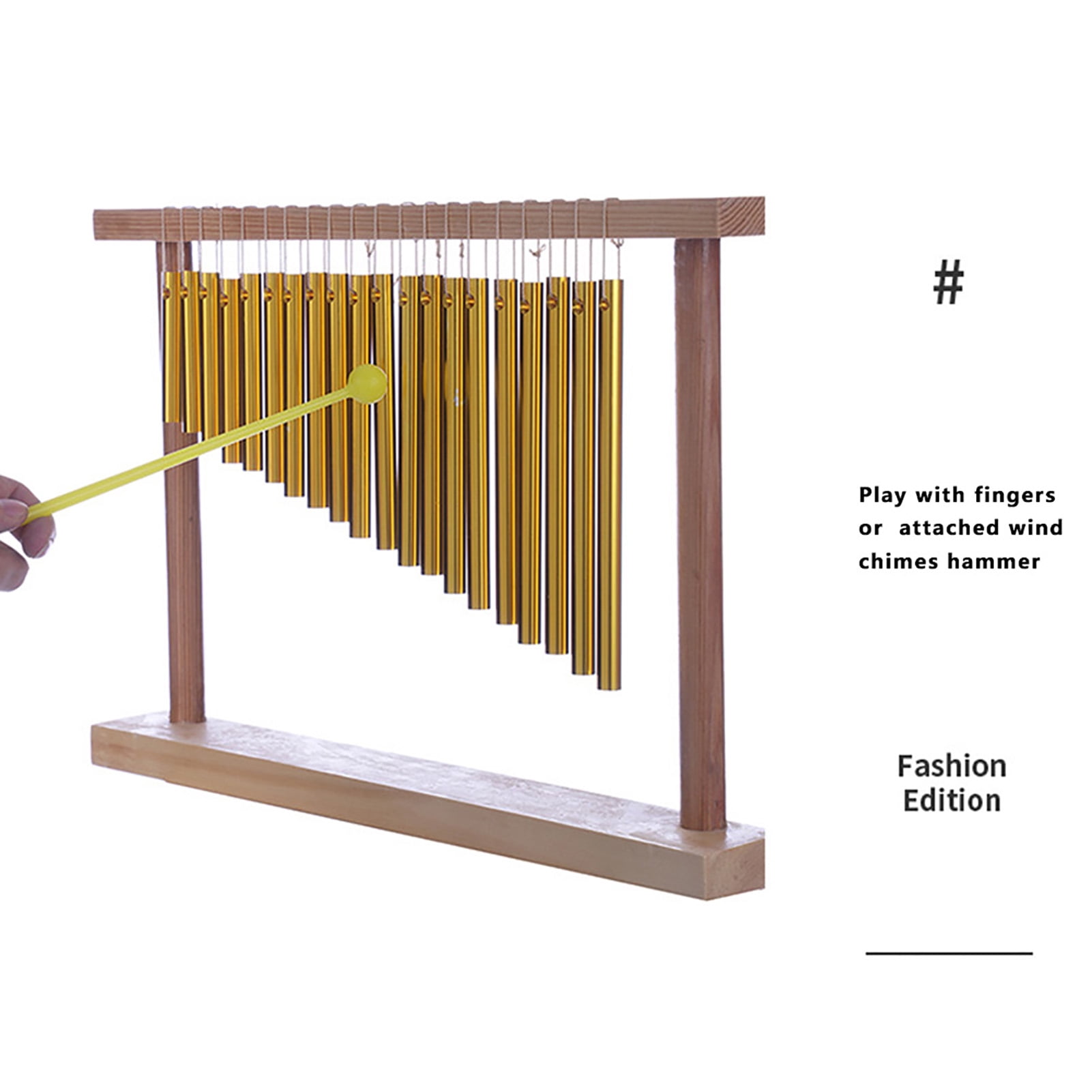 20‑Tone Wind Chimes Table Single‑Row Percussion Instrument Children's Musical Toy + Hammer