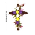 thumbnail image 3 of Rijanmt Cross Shaped Easter Eggs Wreath Eucalyptus Garland,Easter Wreath With Cross,Religious Farmhouse Rustic Floral Leaf Cross,Garland With Flower For Diy Holiday Front Door Wall Home Decoration,C, 3 of 6