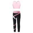 thumbnail image 5 of Zaldita Kids Girls Training Outfit Tracksuit Dance Tank Tops Sport Bra and Yoga Pants Ballet Tights Set Pink 10, 5 of 7