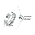 thumbnail image 5 of 6mm Black/White Cross Band Stainless Steel Men Women's Silver/Black Ring Sz 5-13, 5 of 6