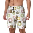 thumbnail image 2 of Haiem Donut Sloth Mens Swim Trunks with Compression Liner 2 in 1 Swimming Shorts Stretch Swimwear Quick Dry,Board Shorts-Large, 2 of 9