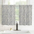 thumbnail image 3 of Blue Botanical Window Short Curtains 63 Inch Length, Rustic Vintage Floral Leaves Rod Pocket Kitchen Window Treatments Drapes for Bedroom, Cafe, Living Room, 2 Panels, 52 W x 63 L, 3 of 5