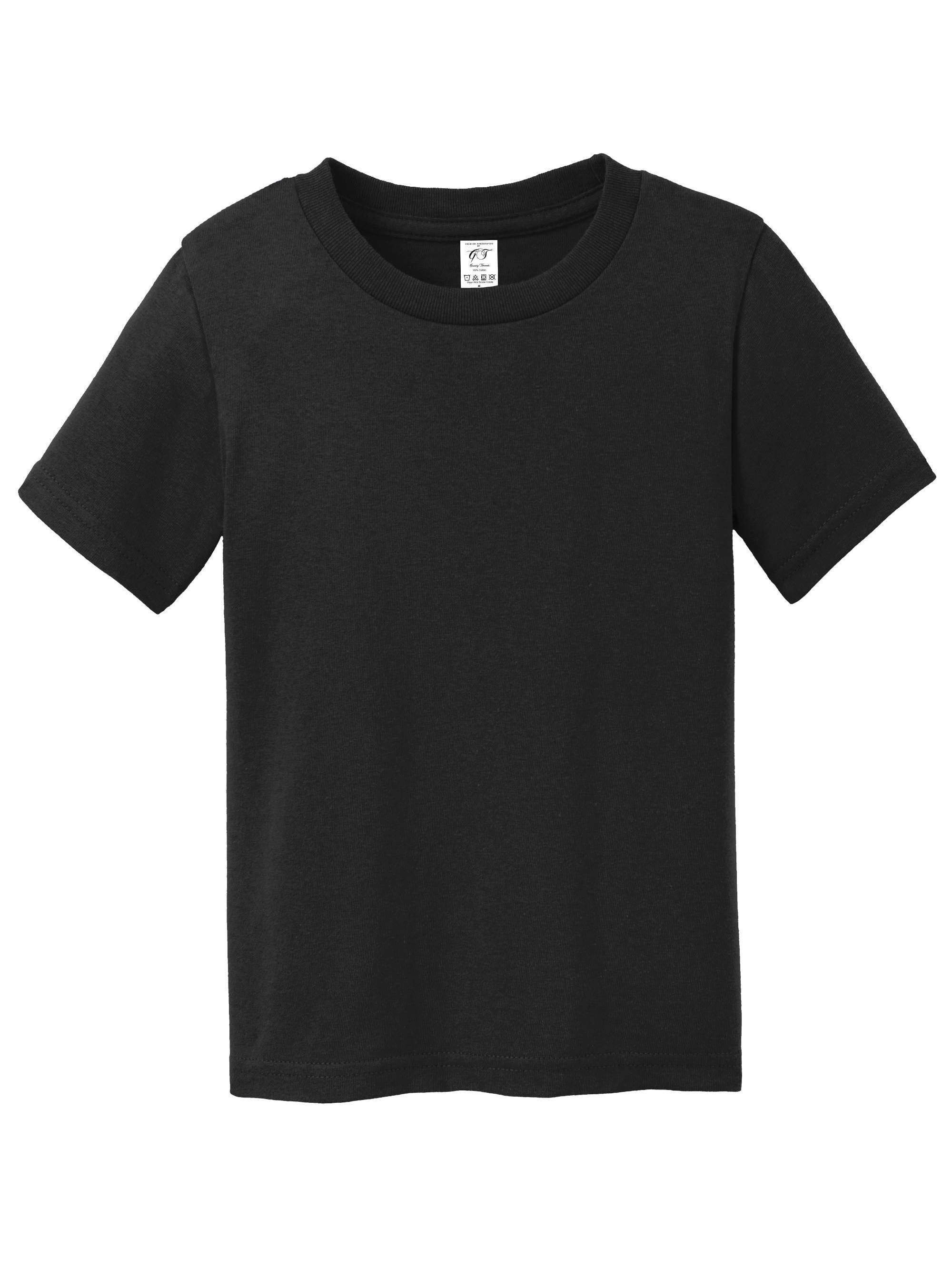 Gravity Threads Toddler Soft Cotton Short-Sleeve T-Shirt - Jet Black - 3T