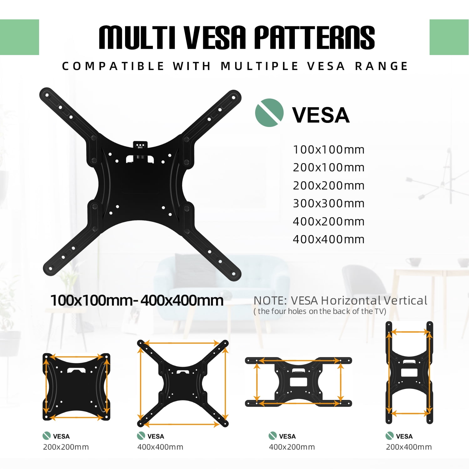 Mount Plus MP-L28-400 Long Arm Full Motion TV Wall Bracket with 28 inch Extension Articulating Arm | Fits Screen Sizes 23 to 55 Inch | VESA 400x400mm Compatible (28" Extension 23" to 55" TV)