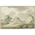 thumbnail image 3 of Jan Bulthuis 18x13 Black Modern Framed Museum Art Print Titled - Farmhouse on the Split of a Country Road (1783), 3 of 5