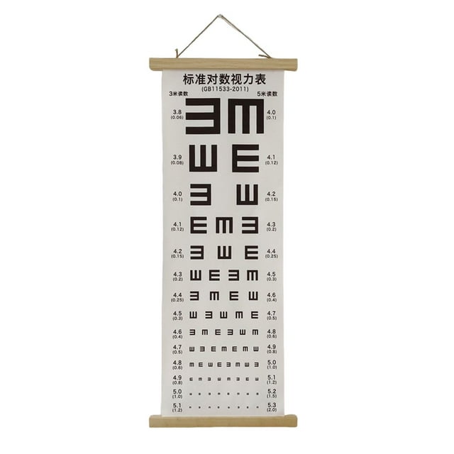 EIMELI Eye Chart Multipurpose Waterproof Standardized Clear Printing Accurate Reading Eye Vision Exam Thicken Adults Kids Wall Visual Acuity Chart Canvas Painting School Supplies