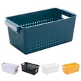 thumbnail image 1 of Manunclaims Plastic Storage Basket, Desktop Weave Baskets with Handle, Portable Bathroom Open Storage Bin, Small Plastic Containers Shelf Brackets for Shelves Countertop Kitchen Cabinet Office, 1 of 8