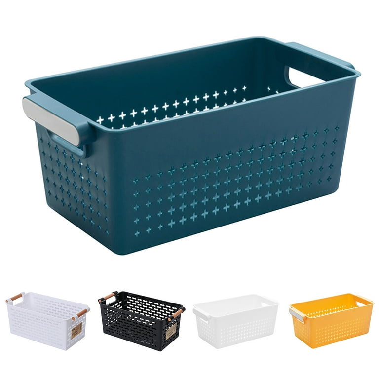 Plastic Basket, Lager | The Plastic Collection | Multi-Use Storage Bins |  Durable, Drawer & Cabinet-Friendly | Storage Baskets for Organizing |  Pantry