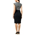 thumbnail image 3 of INSPIRE CHIC Work Dress for Women Tweed Crew Neck Sleeveless Patchwork Office Business Bodycon Sheath Dresses XS Black, 3 of 6
