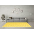 thumbnail image 3 of Ahgly Company Indoor Square Trellis Yellow Contemporary Area Rugs, 4' Square, 3 of 4